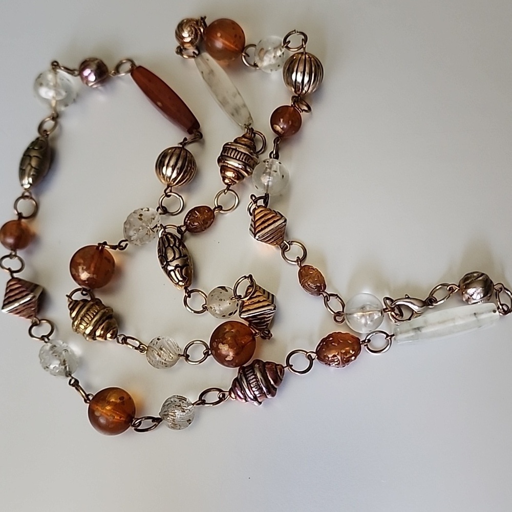 Vintage BEADED NECKLACE 32 Inches Acrylics